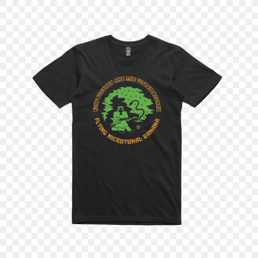 Ringer T-shirt King Gizzard & The Lizard Wizard Flying Microtonal Banana, PNG, 1024x1024px, 2017, Tshirt, Black, Brand, Crew Neck Download Free