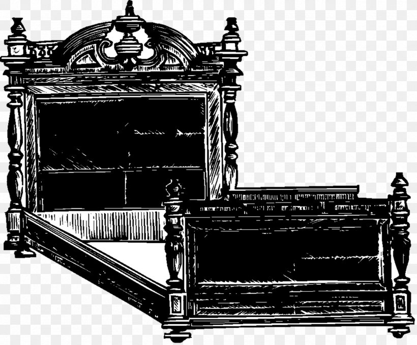 Furniture Clip Art Bed Illustration Image, PNG, 1280x1062px, Furniture, Antique, Bed, Bed Frame, Black And White Download Free