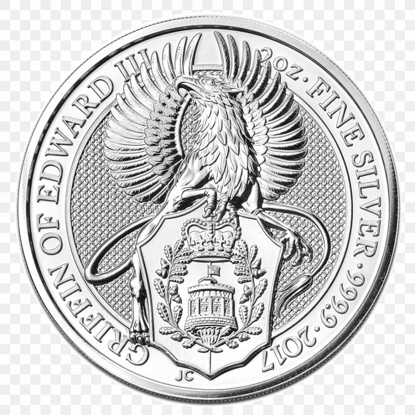 Royal Mint The Queen's Beasts Silver Coin Bullion Coin, PNG, 900x900px, Royal Mint, Badge, Black And White, Bullion, Bullion Coin Download Free