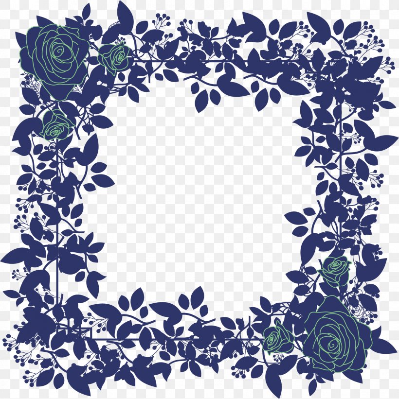 Beach Rose Blue Rose Pattern, PNG, 1782x1785px, Beach Rose, Area, Blue, Blue Rose, Border Download Free