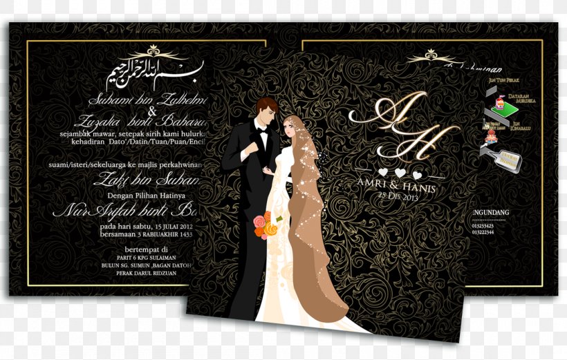 Wedding Invitation Marriage Bride Post Cards Kad Kahwin Lovely, PNG, 1100x700px, Wedding Invitation, Advertising, Airplane, Artist, Black Download Free