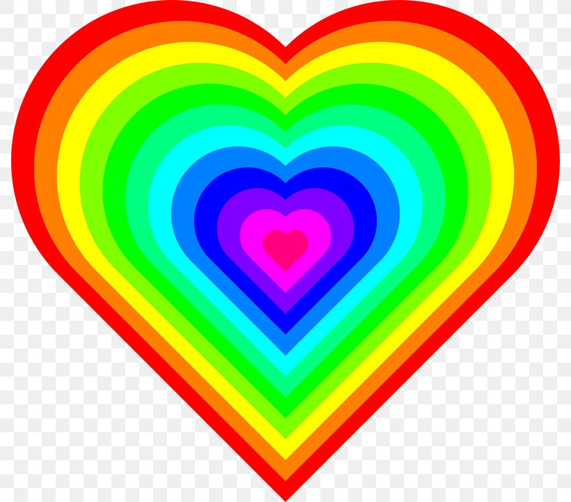 Rainbow Heart Color Clip Art, PNG, 788x720px, Watercolor, Cartoon, Flower, Frame, Heart Download Free