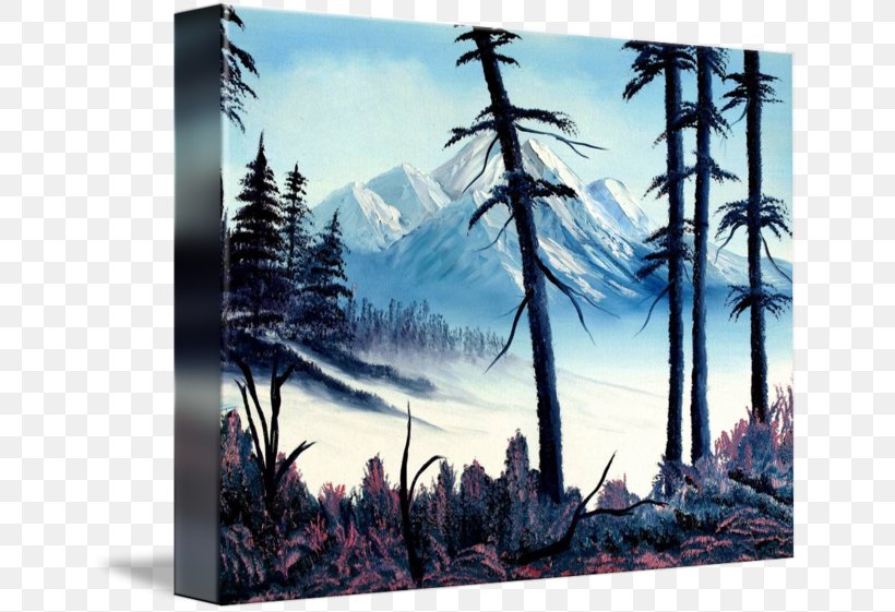 Painting Forest Ecosystem Pine Family, PNG, 650x561px, Painting, Ecosystem, Family, Forest, Landscape Download Free