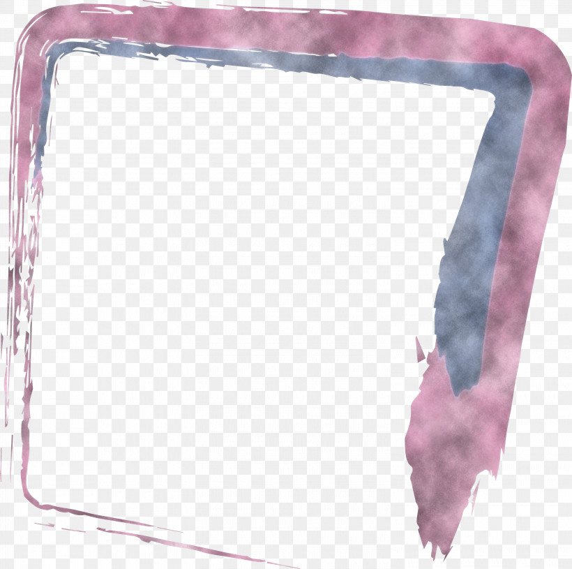 Pink Rectangle, PNG, 3000x2983px, Brush Frame, Frame, Pink, Rectangle, Watercolor Frame Download Free