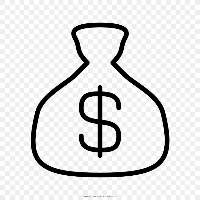 Money Bag Drawing Saving Coloring Book, PNG, 1000x1000px, Money, Area, Bag, Black And White, Blog Download Free