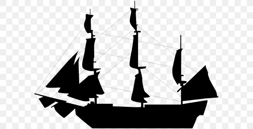 Sailing Ship Boat Clip Art, PNG, 600x420px, Ship, Barque, Black And White, Boat, Brigantine Download Free