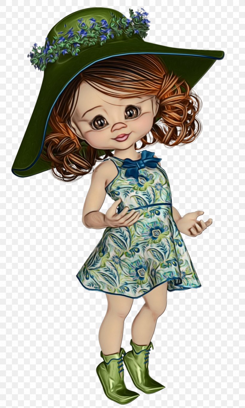 Cartoon Fictional Character Doll Costume Accessory Costume, PNG, 900x1500px, Watercolor, Brown Hair, Cartoon, Costume, Costume Accessory Download Free