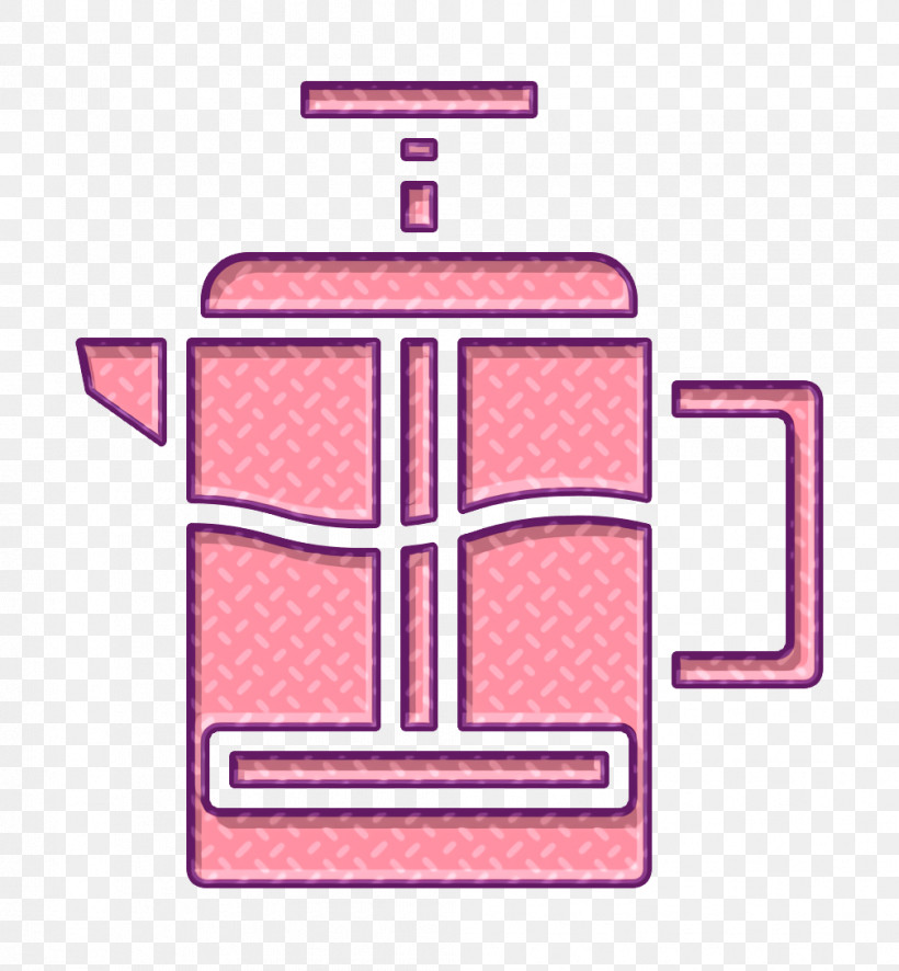 Food And Restaurant Icon French Press Icon Coffee Shop Icon, PNG, 1008x1090px, Food And Restaurant Icon, Coffee Shop Icon, French Press Icon, Line, Pink Download Free