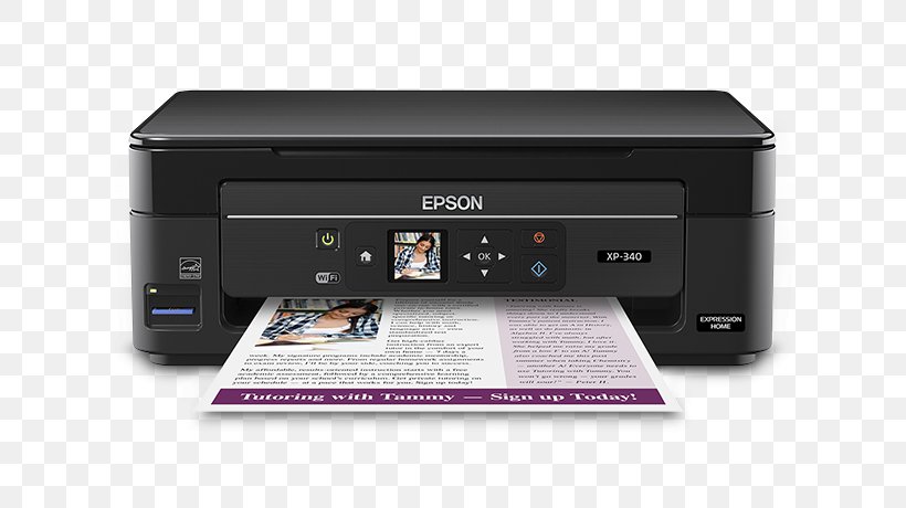 Epson Expression Home XP-340 Multi-function Printer Image Scanner, PNG, 690x460px, Printer, Device Driver, Electronic Device, Electronics, Epson Download Free