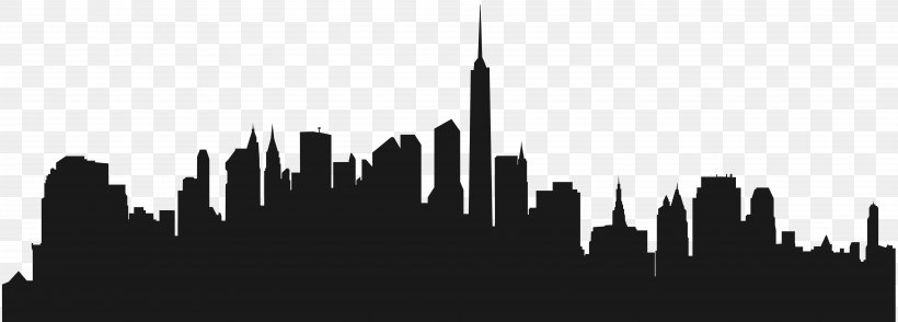 Cities: Skylines New York City Silhouette Wall Decal, PNG, 8000x2870px, Cities Skylines, Black And White, Brand, Building, City Download Free