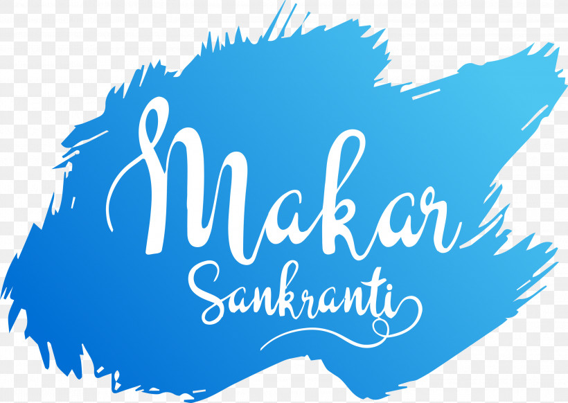 Happy Makar Sankranti Hinduism Harvest Festival, PNG, 2999x2129px, Happy Makar Sankranti, Bhogi, Blue, Calligraphy, Harvest Festival Download Free