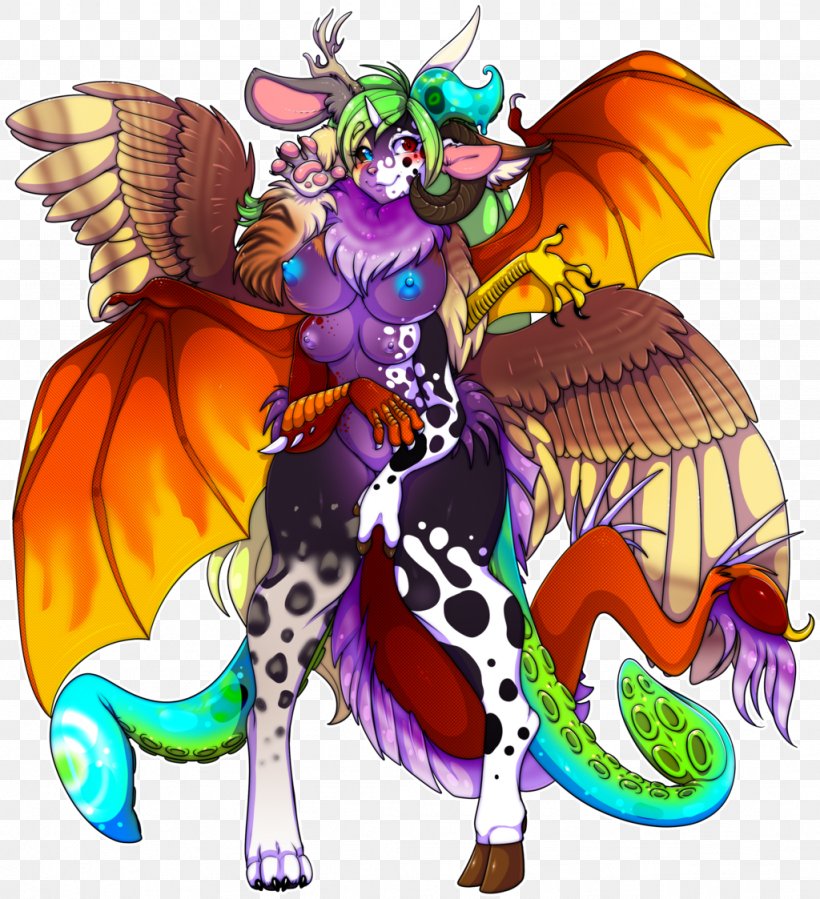 Chimera DeviantArt Legendary Creature Dragon, PNG, 1024x1123px, Watercolor, Cartoon, Flower, Frame, Heart Download Free