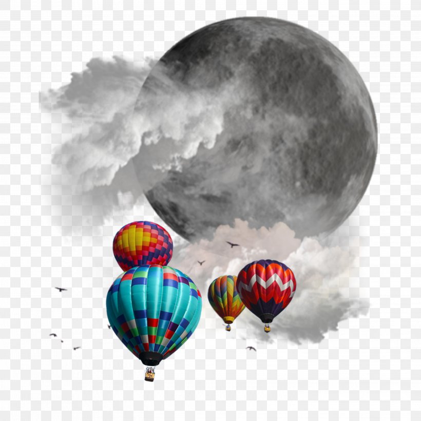 Full Moon Image Download Cloud, PNG, 2896x2896px, Moon, Balloon, Cloud, Full Moon, Hot Air Balloon Download Free