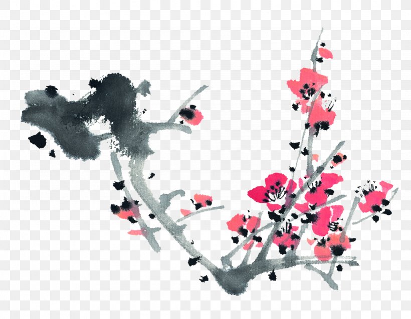 Plum Blossom Chinese Painting Ink Wash Painting, PNG, 1024x796px, Plum Blossom, Branch, Chinese Painting, Flower, Ink Wash Painting Download Free