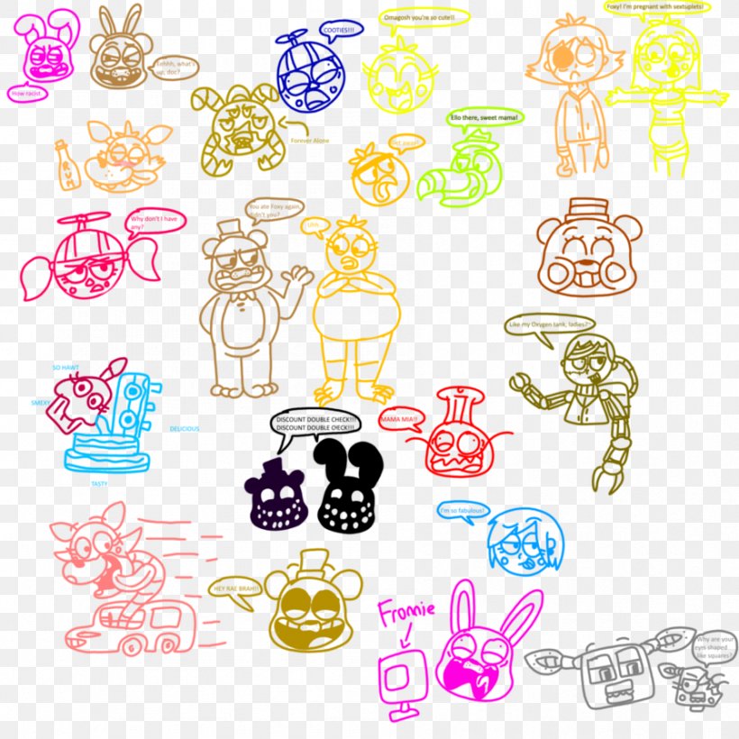 Five Nights At Freddy's 2 Art Drawing Doodle, PNG, 894x894px, Watercolor, Cartoon, Flower, Frame, Heart Download Free