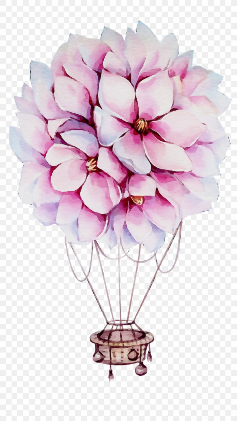 Hot Air Balloon, PNG, 1024x1820px, Watercolor, Balloon, Bouquet, Cut Flowers, Flower Download Free