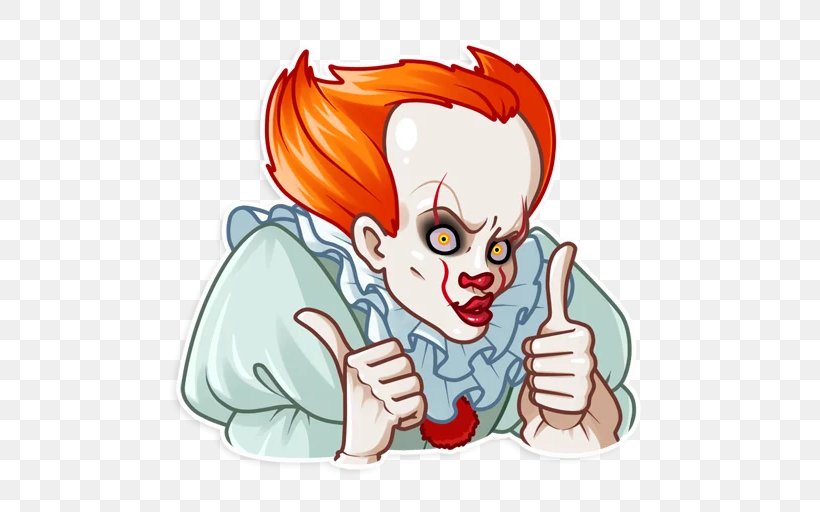 It Sticker Decal Pennywise Telegram, PNG, 512x512px, Watercolor, Cartoon, Flower, Frame, Heart Download Free