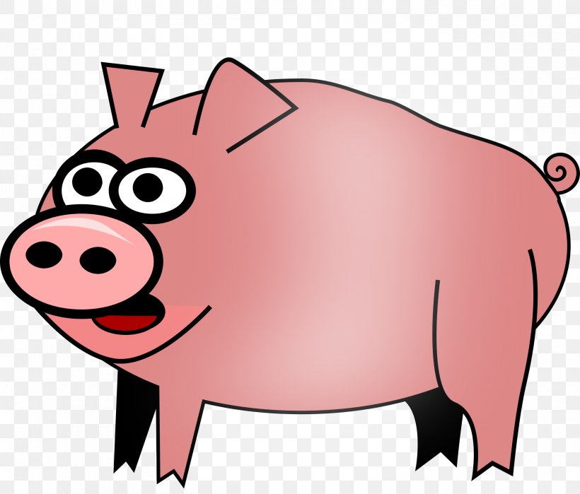 Domestic Pig Cartoon Clip Art, PNG, 2400x2048px, Pig, Animation, Cartoon, Cattle Like Mammal, Domestic Pig Download Free