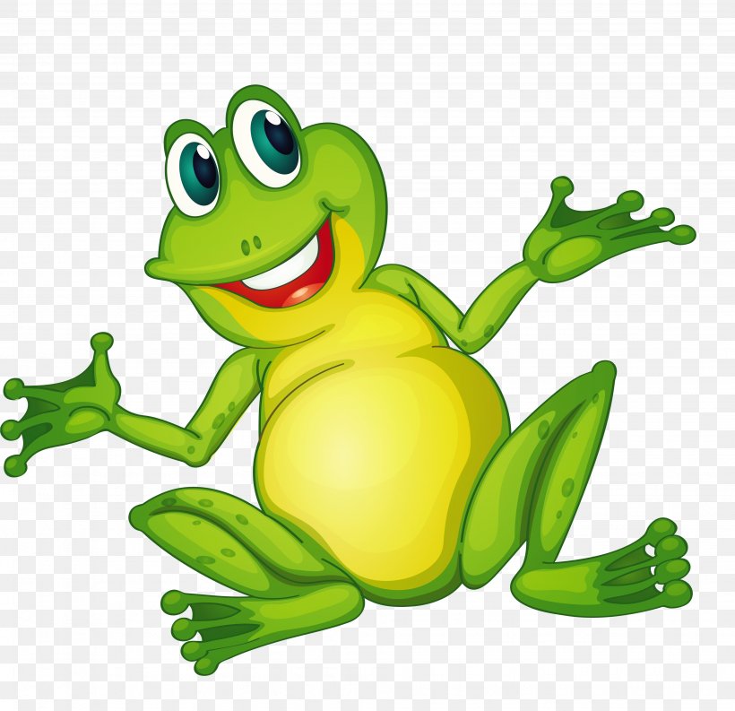 Frog Cartoon Clip Art, PNG, 3888x3760px, Frog, Amphibian, Cartoon, Funny Animal, Green Download Free