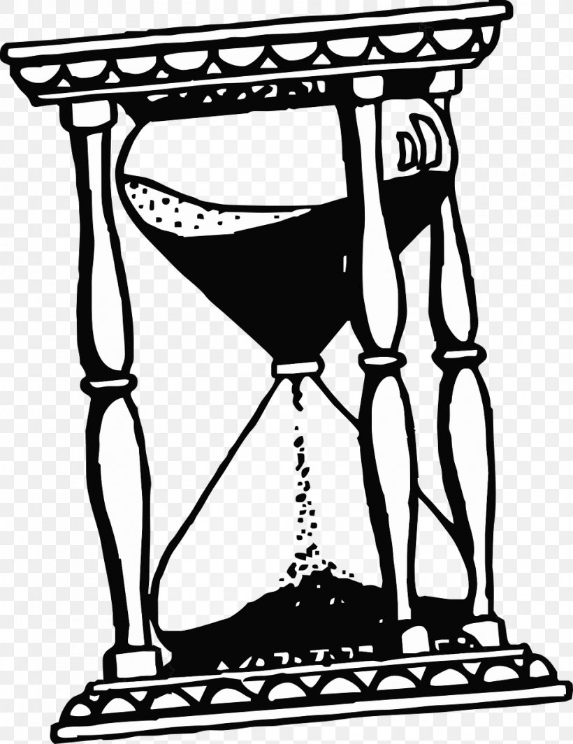 Hourglass Art Time Clip Art, PNG, 985x1280px, Hourglass, Area, Art, Black And White, Clock Download Free