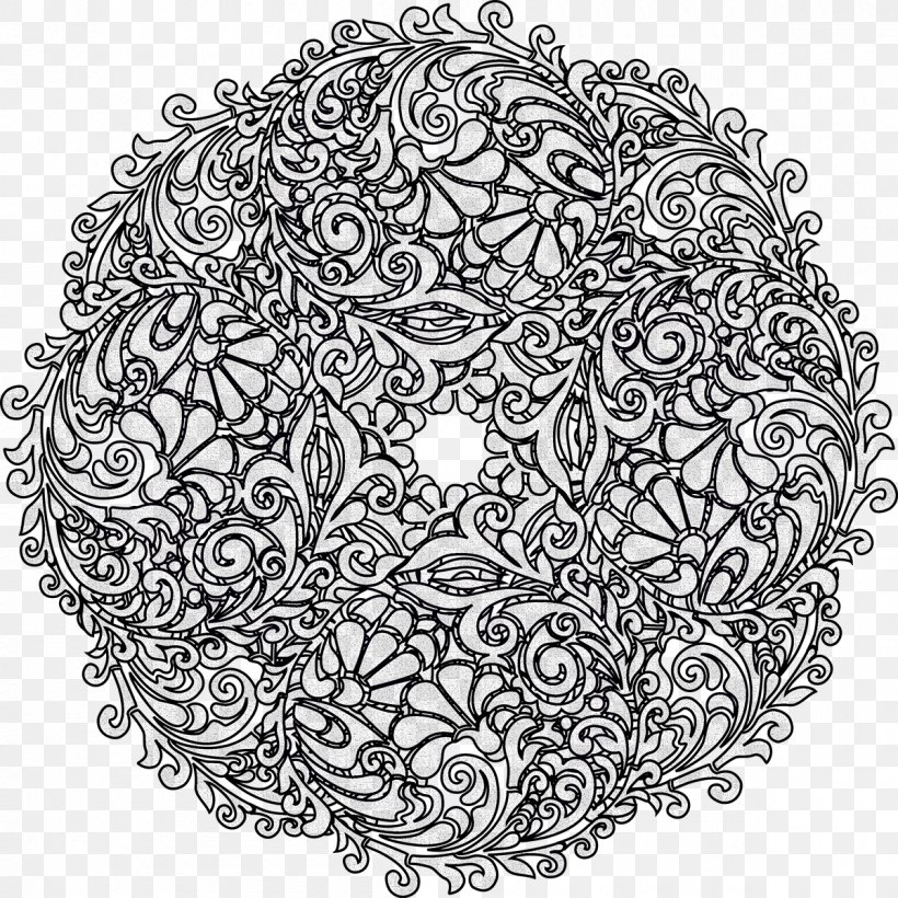 Coloring Book Mandala Adult Page Child, PNG, 1200x1200px, Coloring Book, Adult, Area, Black And White, Book Download Free