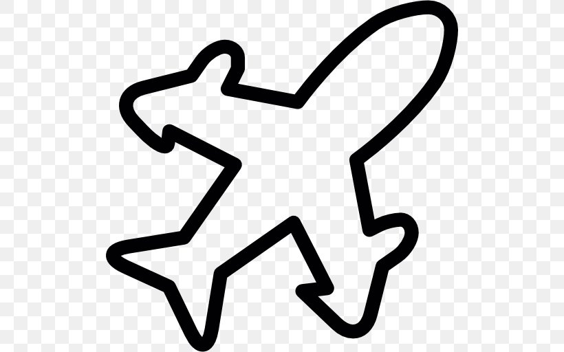 Airplane, PNG, 512x512px, Airplane, Area, Black And White, Icon Design, Line Art Download Free