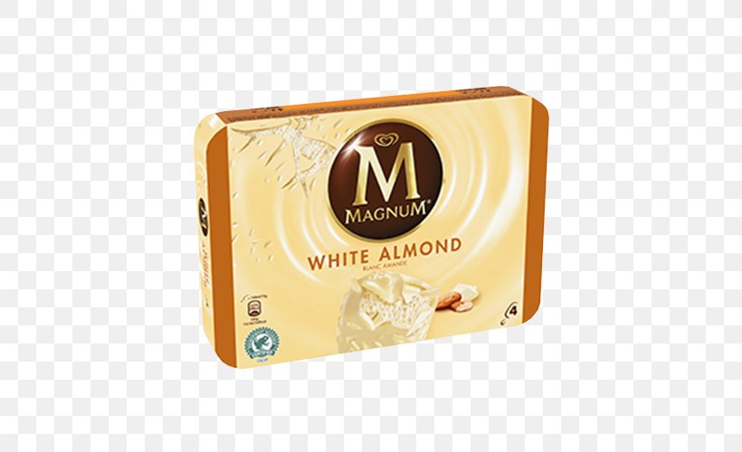 Ice Cream White Chocolate Magnum Almond, PNG, 500x500px, Ice Cream, Almond, Calippo, Chocolate, Ingredient Download Free