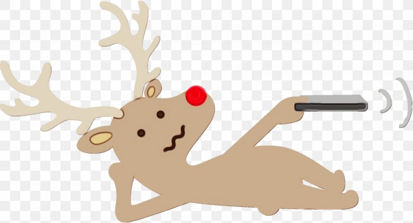 Reindeer, PNG, 1026x556px, Watercolor, Animal Figure, Animation, Antler, Cartoon Download Free