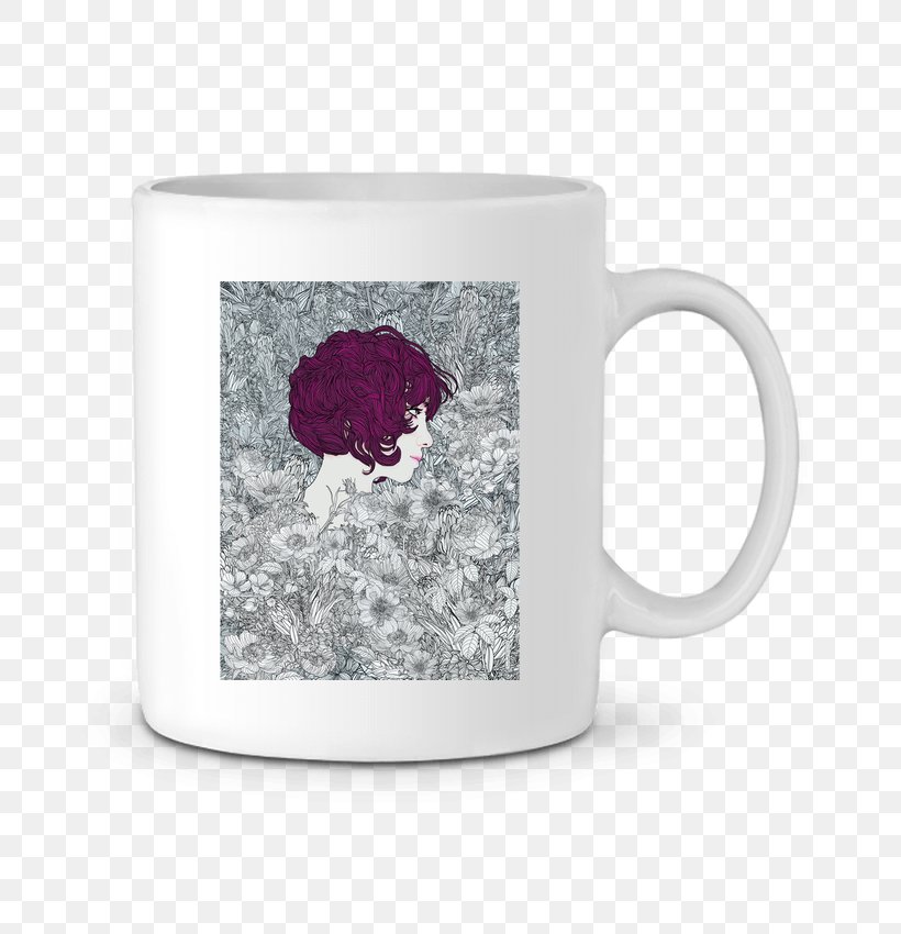 Coffee Cup Mug Tote Bag Purple, PNG, 690x850px, Coffee Cup, Art, Bag, Cup, Drinkware Download Free