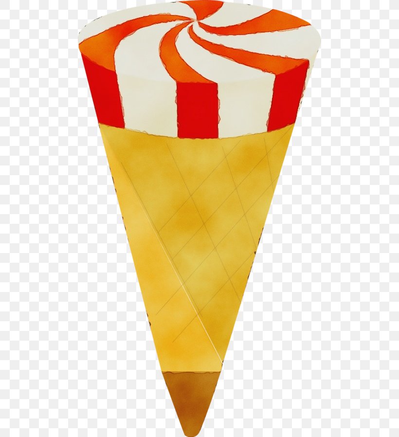 Ice Cream Cone Background, PNG, 500x898px, Watercolor, Cone, Ice Cream Cones, Orange, Paint Download Free