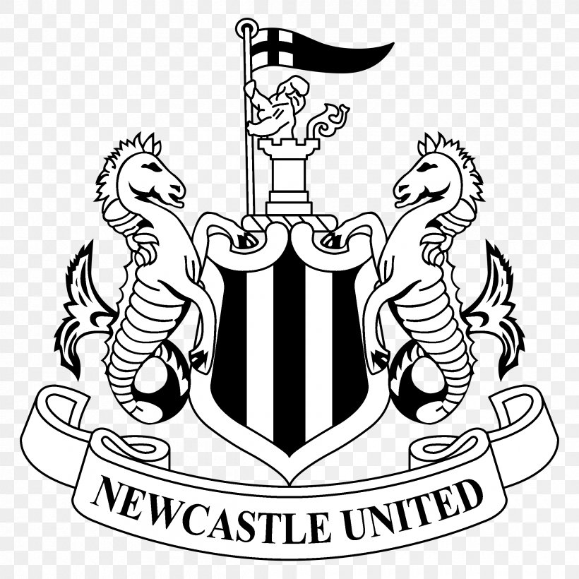 Newcastle United F.C. Newcastle Upon Tyne Premier League EFL Cup Football, PNG, 2400x2400px, Newcastle United Fc, Area, Artwork, Black And White, Brand Download Free