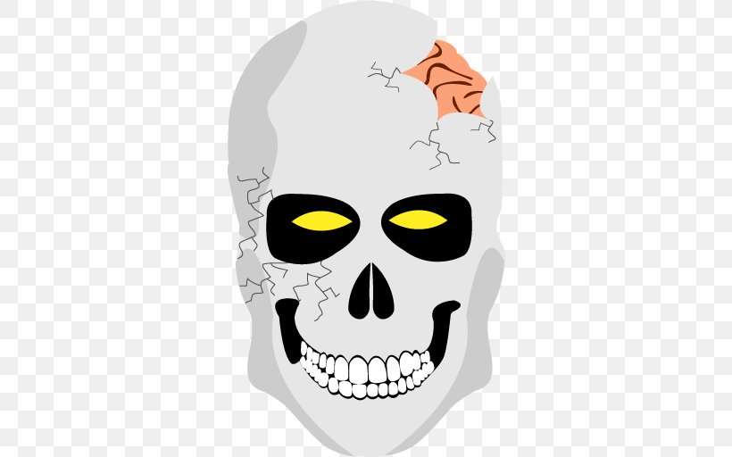 Human Skull ICO Icon, PNG, 512x512px, Skull, Bone, Brain, Face, Halloween Download Free
