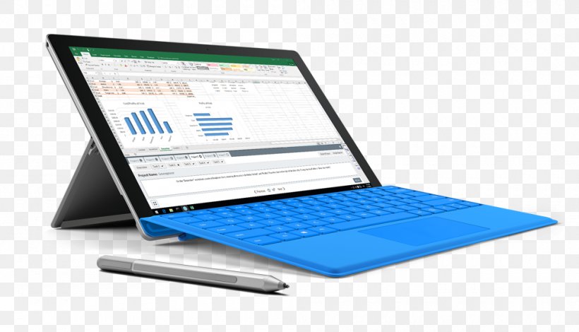 Surface Pro 4 Netbook Microsoft Office Computer, PNG, 1000x574px, Surface Pro 4, Brand, Communication, Computer, Computer Accessory Download Free