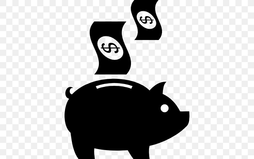 Saving Piggy Bank Money, PNG, 512x512px, Saving, Bank, Black, Black And White, Carnivoran Download Free