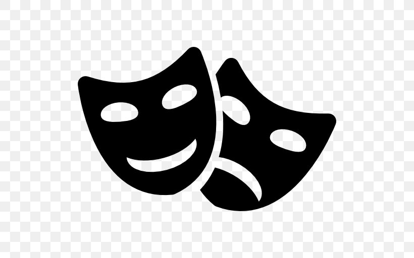 Drama Mask Theatre Clip Art, PNG, 512x512px, Drama, Actor, Black, Black And White, Comedy Download Free