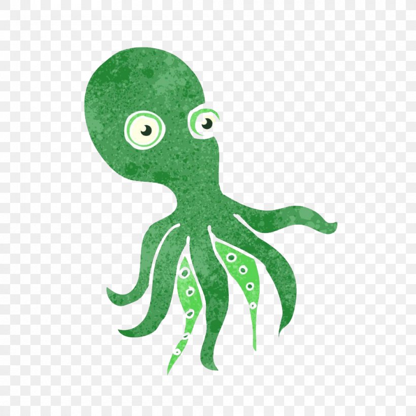 Octopus Cartoon Stock Illustration Vector Graphics, PNG, 1000x1000px, Octopus, Cartoon, Cephalopod, Drawing, Grass Download Free