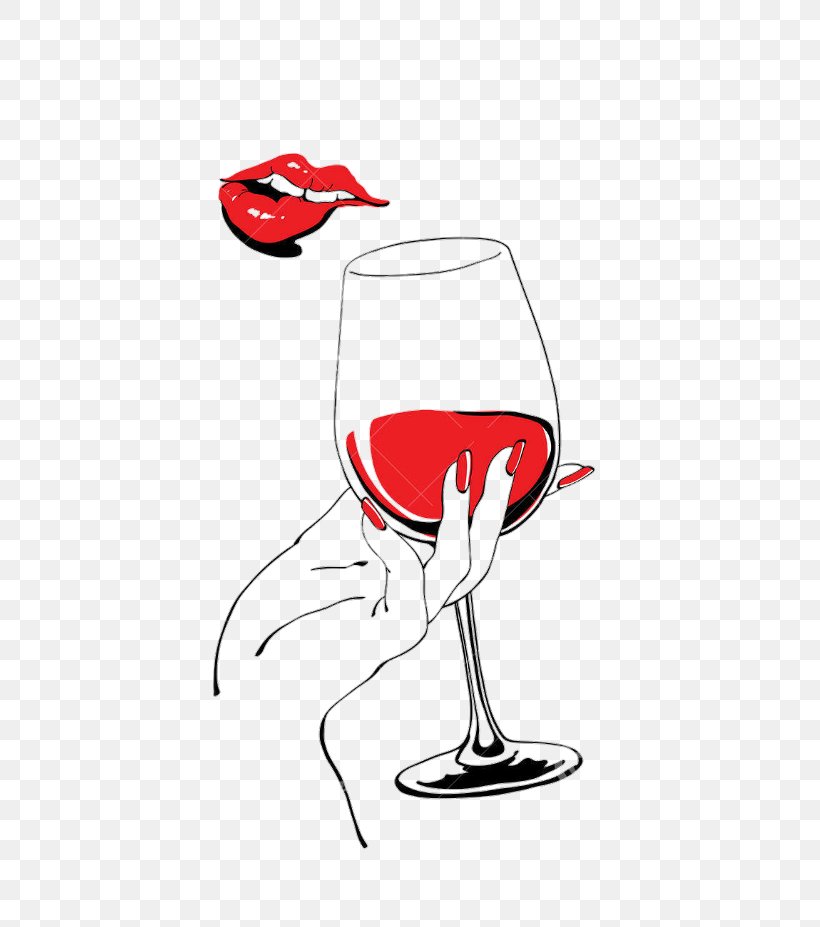 Red Wine Cartoon Wine Glass - Champagne wine glass wine red heart. - Go