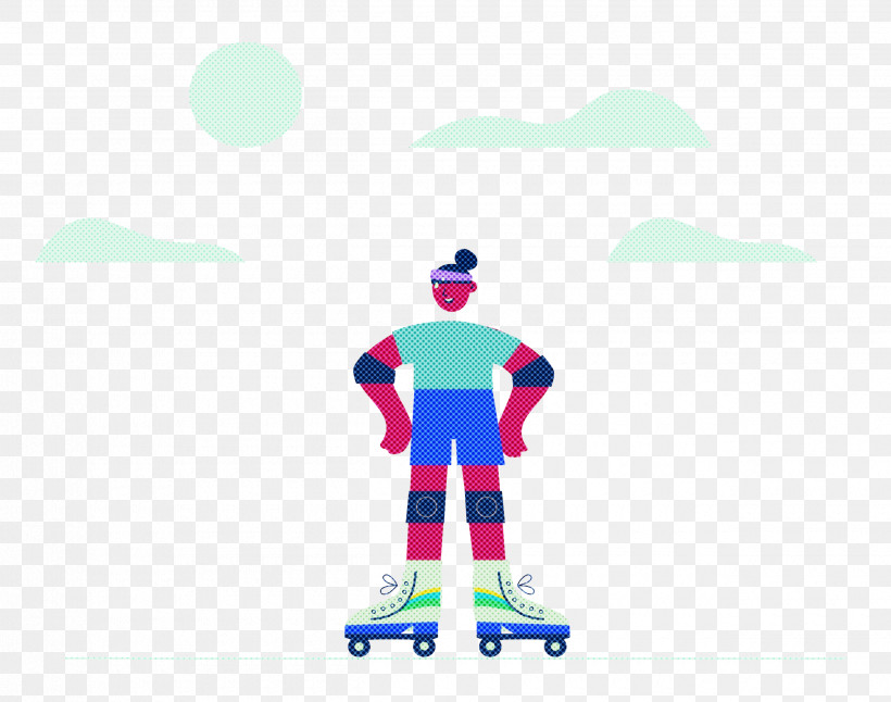 Roller Skating Sports Outdoor, PNG, 2500x1970px, Roller Skating, Cartoon, Character, Clothing, Logo Download Free