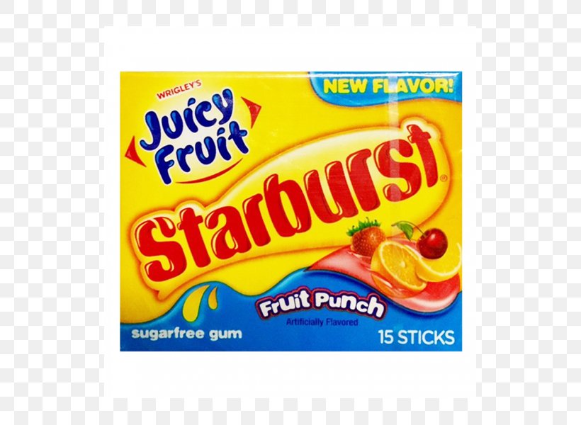 Chewing Gum Juicy Fruit Starburst Wrigley Company Candy, PNG, 525x600px, Chewing Gum, Brand, Bubble Gum, Candy, Confectionery Download Free