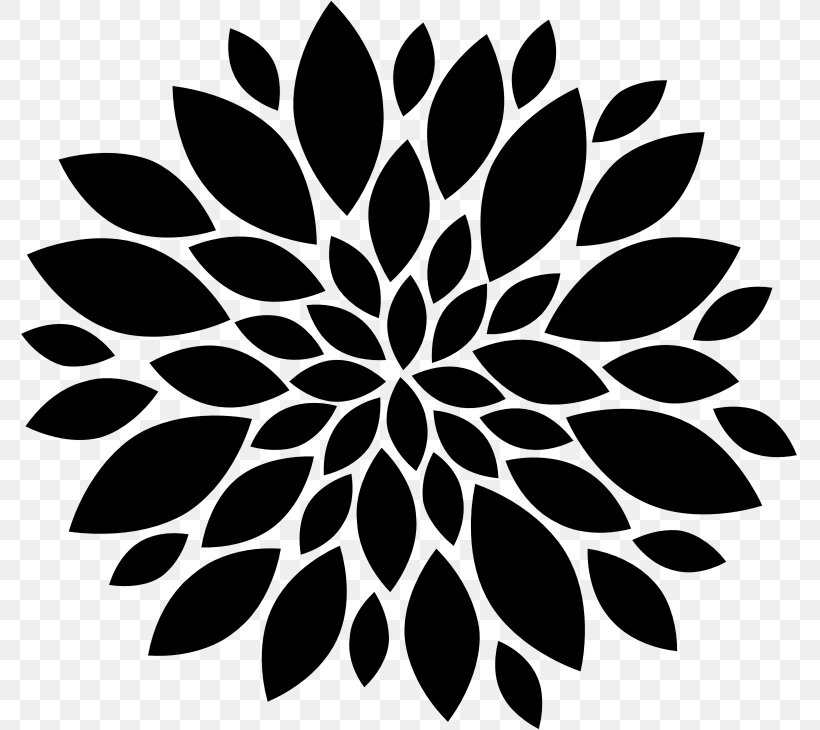Flower Silhouette Clip Art, PNG, 777x730px, Flower, Black, Black And White, Branch, Drawing Download Free