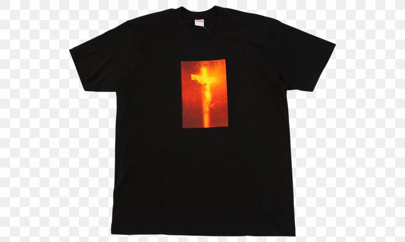 T-shirt Supreme Piss Christ Tee Black Color Product, PNG, 2000x1200px, Watercolor, Cartoon, Flower, Frame, Heart Download Free