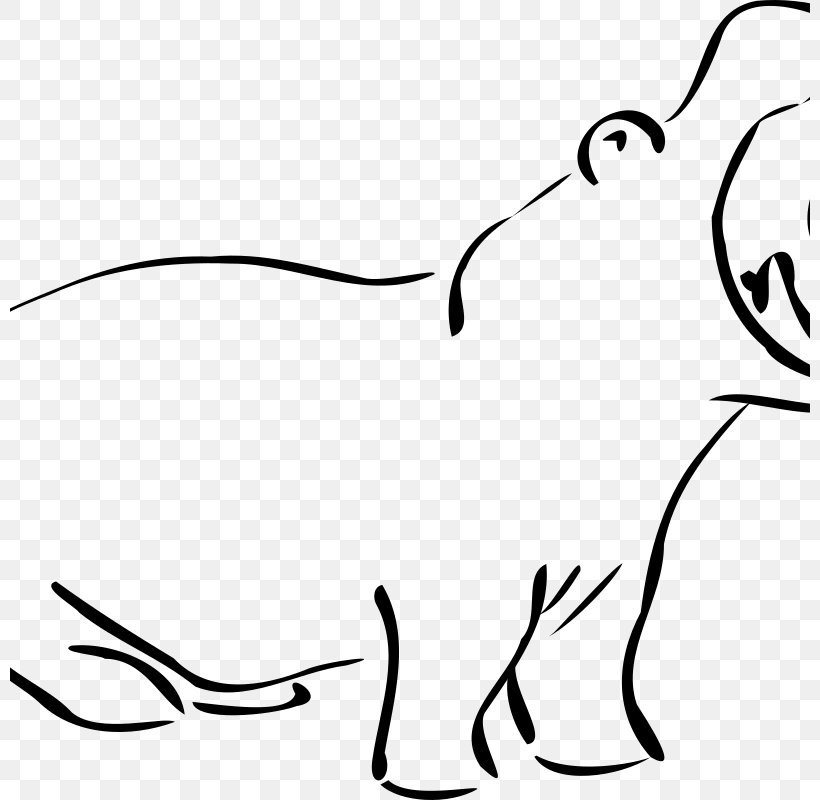Hippopotamus Art Clip Art, PNG, 800x800px, Hippopotamus, Art, Beak, Big Cats, Black Download Free