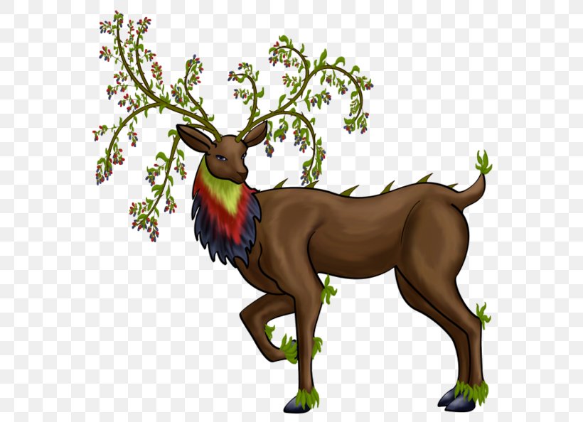 Reindeer Elk Antler Cartoon Terrestrial Animal, PNG, 600x594px, Reindeer, Animal, Antler, Branch, Branching Download Free