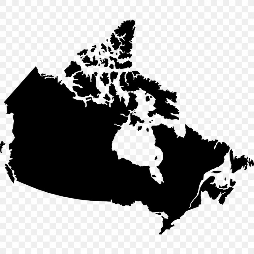 Canada Vector Map Blank Map, PNG, 1024x1024px, Canada, Black, Black And White, Blank Map, Carnivoran Download Free