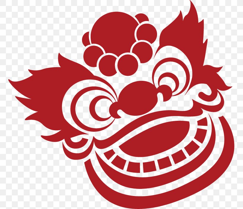 China Lion's Head Chinese New Year, PNG, 763x706px, China, Black And White, Chinese Guardian Lions, Chinese New Year, Flower Download Free