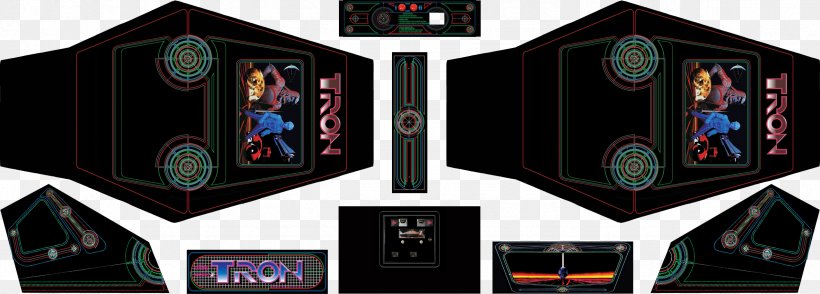 Discs Of Tron Arcade Game Paper Arcade Cabinet Png 2366x851px