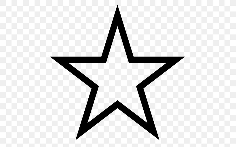 Five-pointed Star, PNG, 512x512px, Star, Area, Black And White, Fivepointed Star, Logo Download Free