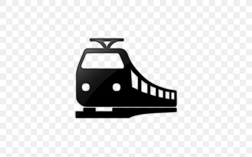 Train Rail Transport Rapid Transit, PNG, 512x512px, Train, Automotive Exterior, Black, Black And White, Brand Download Free