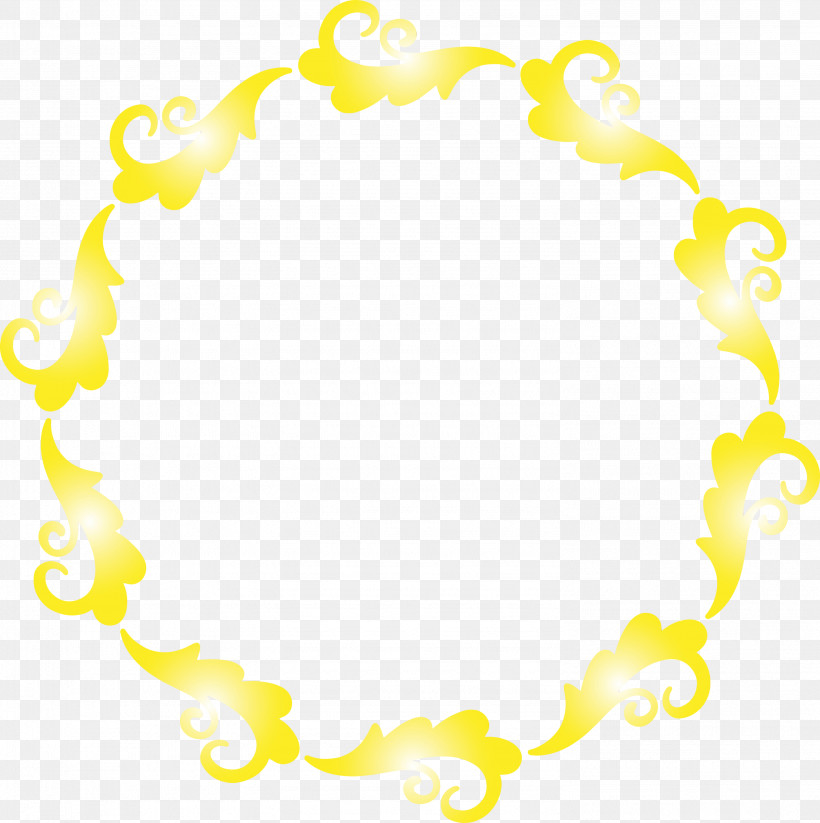 Yellow Circle, PNG, 2988x3000px, Floral Frame, Circle, Flower Frame, Monogram Frame, Paint Download Free