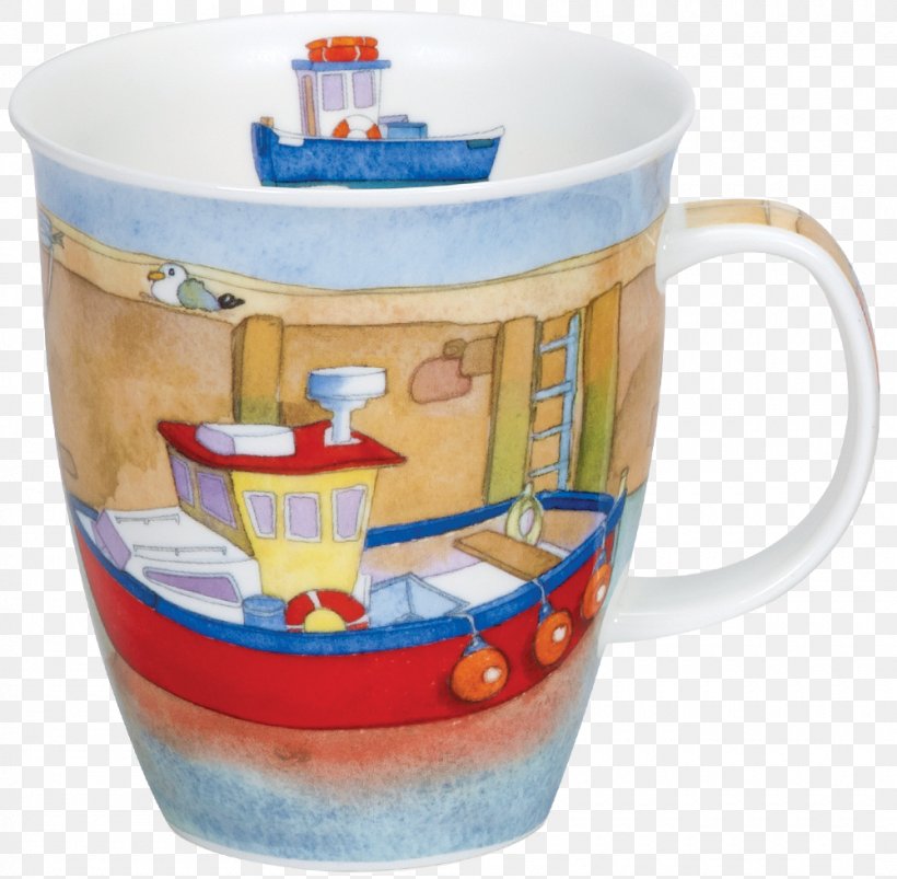 Dunoon Boats Afloat Blue Nevis Shape Mug Coffee Cup Dunoon Mug Dunoon Nevis Farm Tractors Blue, PNG, 1000x980px, Mug, Bone China, Ceramic, Coffee Cup, Cup Download Free